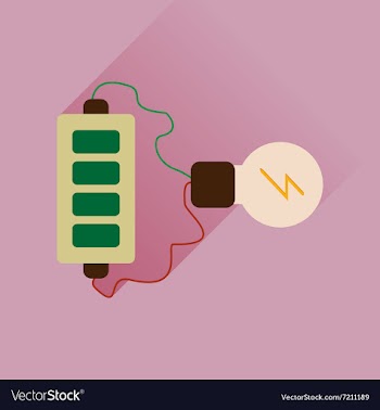 Flat web icon with long shadow battery charge vector image