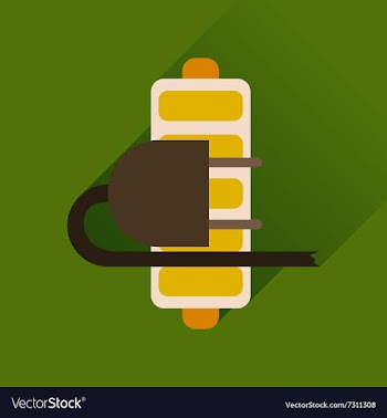 Flat web icon with long shadow battery charge vector image