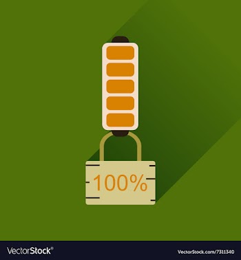 Flat web icon with long shadow battery charge vector image