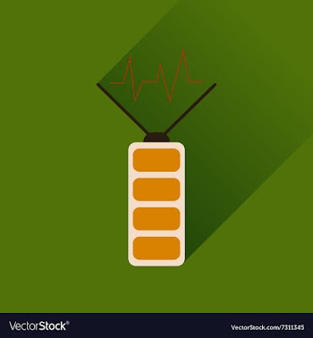 Flat web icon with long shadow battery charge vector image