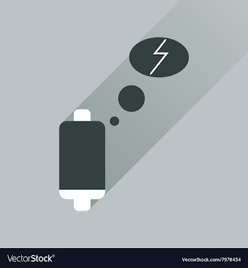 Flat web icon with long shadow battery charge vector image