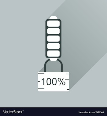 Flat web icon with long shadow battery charge vector image