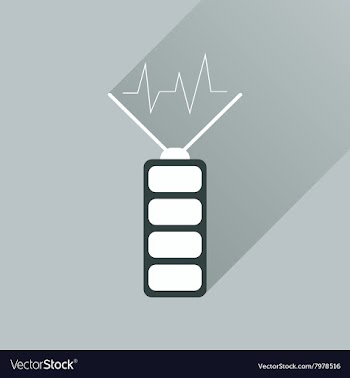 Flat web icon with long shadow battery charge vector image