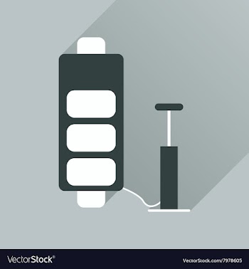 Flat web icon with long shadow battery charge vector image