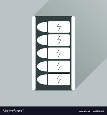 Flat web icon with long shadow battery charge vector image