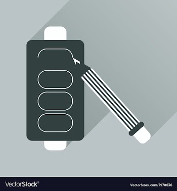 Flat web icon with long shadow battery charge vector image
