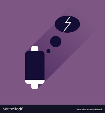 Flat web icon with long shadow battery charge vector image