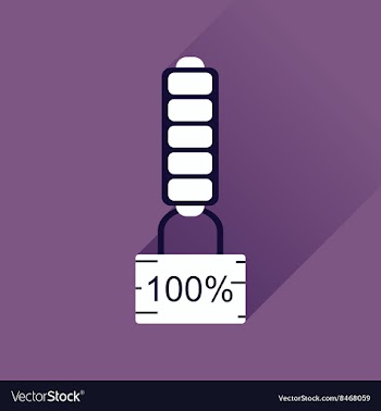 Flat web icon with long shadow battery charge vector image