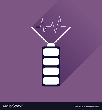 Flat web icon with long shadow battery charge vector image