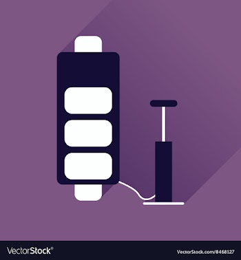 Flat web icon with long shadow battery charge vector image