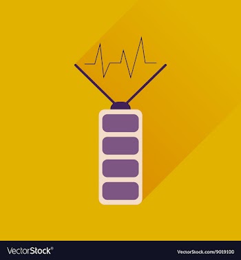 Flat web icon with long shadow battery charge vector image
