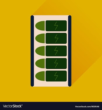 Flat web icon with long shadow battery charge vector image