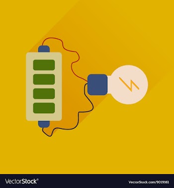 Flat web icon with long shadow battery charge vector image