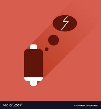 Flat web icon with long shadow battery charge vector image