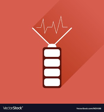 Flat web icon with long shadow battery charge vector image