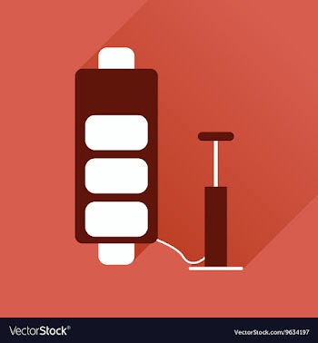 Flat web icon with long shadow battery charge vector image