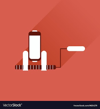 Flat web icon with long shadow battery charge vector image