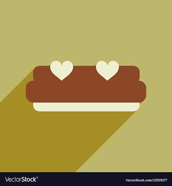 Flat web icon with long shadow bed vector image