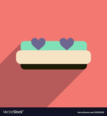 Flat web icon with long shadow bed vector image