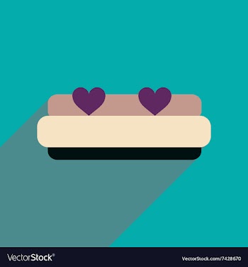 Flat web icon with long shadow bed vector image
