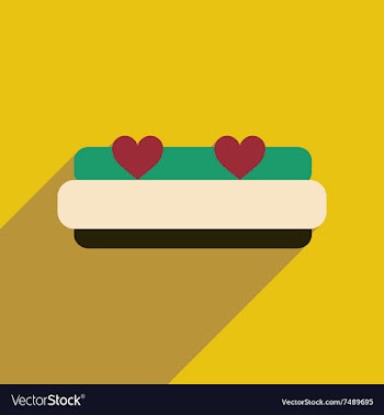 Flat web icon with long shadow bed vector image