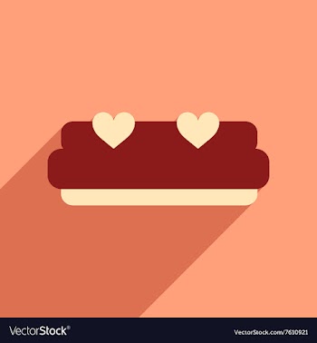 Flat web icon with long shadow bed vector image