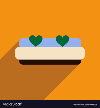 Flat web icon with long shadow bed vector image