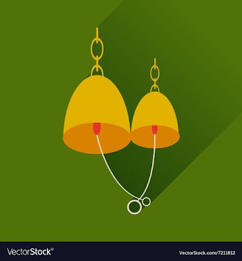Flat web icon with long shadow Bells wedding rings vector image