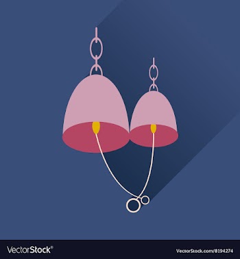Flat web icon with long shadow Bells wedding rings vector image