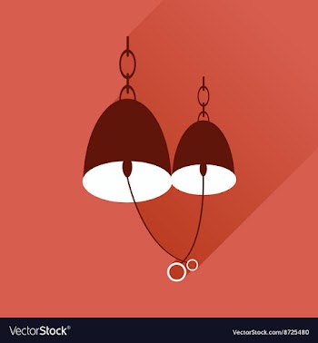 Flat web icon with long shadow Bells wedding rings vector image