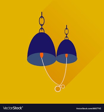 Flat web icon with long shadow Bells wedding rings vector image