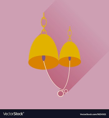 Flat web icon with long shadow Bells wedding rings vector image