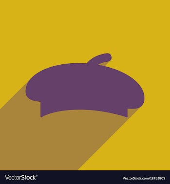 Flat web icon with long shadow beret vector image