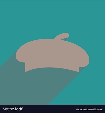 Flat web icon with long shadow beret vector image