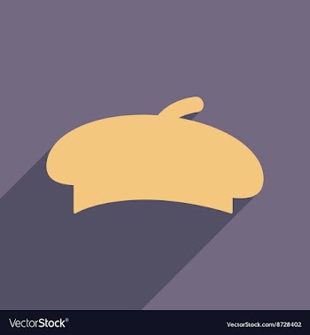 Flat web icon with long shadow beret vector image