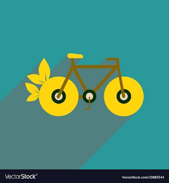 Flat web icon with long shadow bicycle vector image