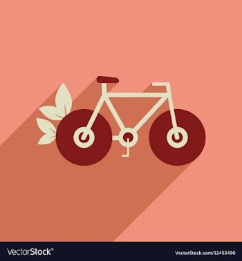 Flat web icon with long shadow bicycle vector image