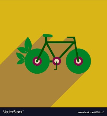 Flat web icon with long shadow bicycle vector image