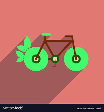 Flat web icon with long shadow bicycle vector image