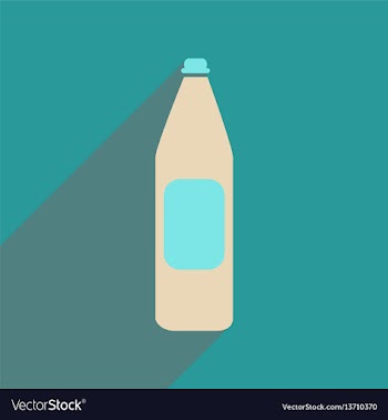Flat web icon with long shadow bottle of wate vector image