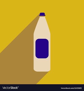 Flat web icon with long shadow bottle of water vector image