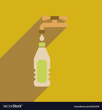 Flat web icon with long shadow bottled water vector image