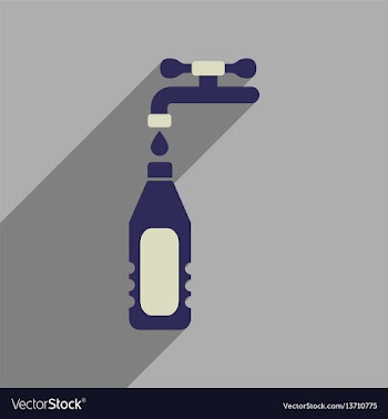 Flat web icon with long shadow bottled water vector image