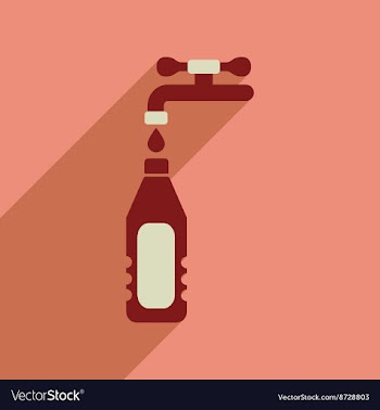 Flat web icon with long shadow bottled water vector image