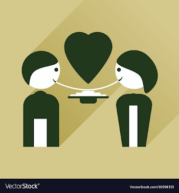 Flat web icon with long shadow boy and girl love vector image