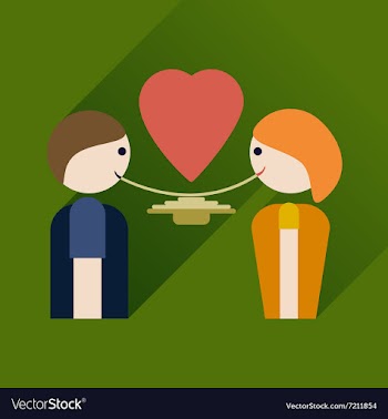 Flat web icon with long shadow boy and girl love vector image
