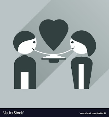 Flat web icon with long shadow boy and girl love vector image