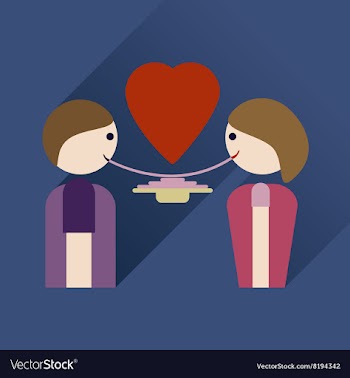 Flat web icon with long shadow boy and girl love vector image