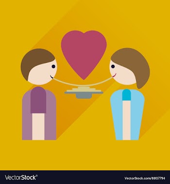 Flat web icon with long shadow boy and girl love vector image