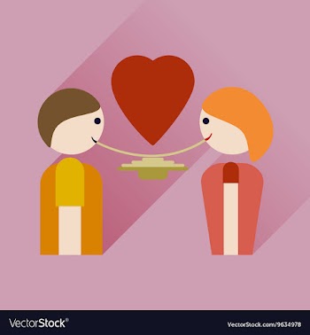 Flat web icon with long shadow boy and girl love vector image